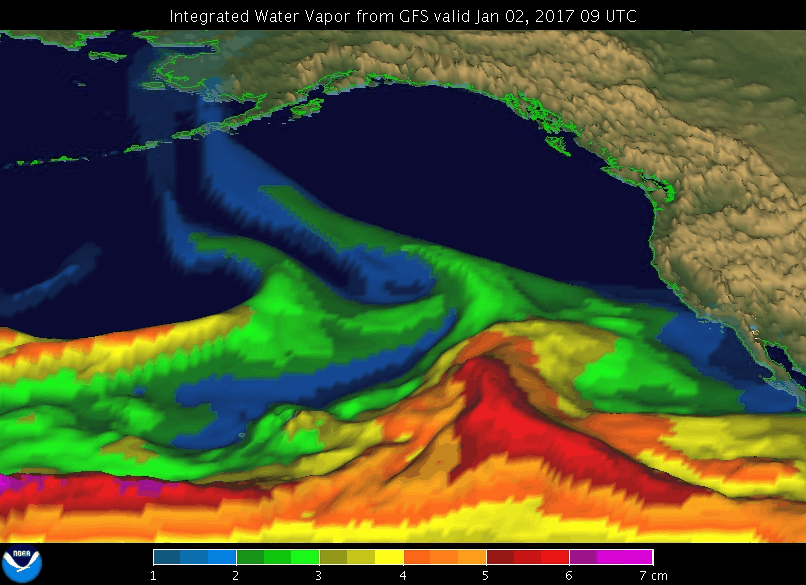 Animation of an Atmospheric River event in January 2017 (Credit: NOAA Physical Sciences Laboratory)