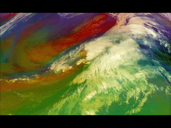 This animation captured by NOAA’s Geostationary Operational Environmental Satellite (GOES) West from February 13, 2019. Credit: NOAA/CIRA