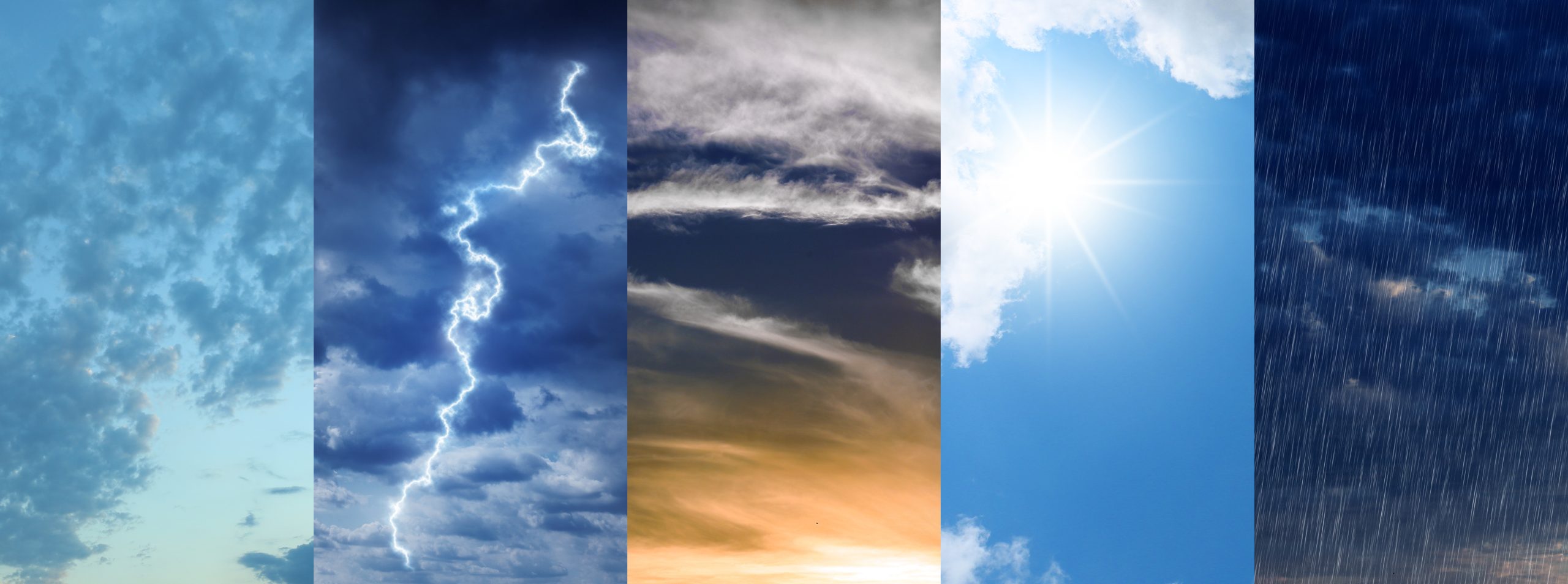 Collage of different weather conditions