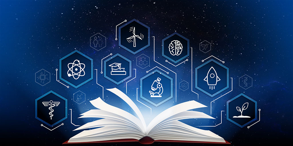 Year of Open Science image with open book and science icons