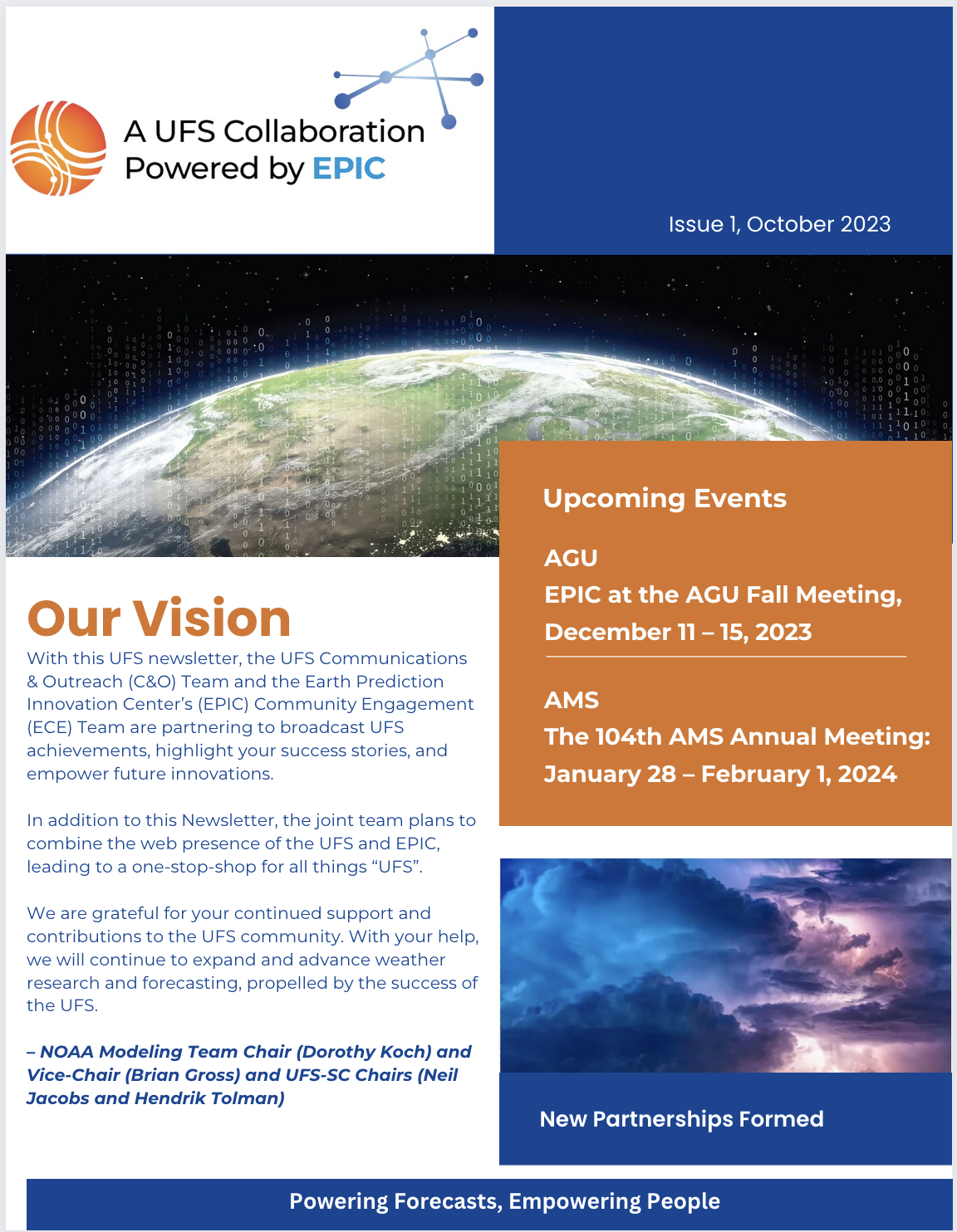 Unified Forecast System Newsletter: Issue 1: October 2023